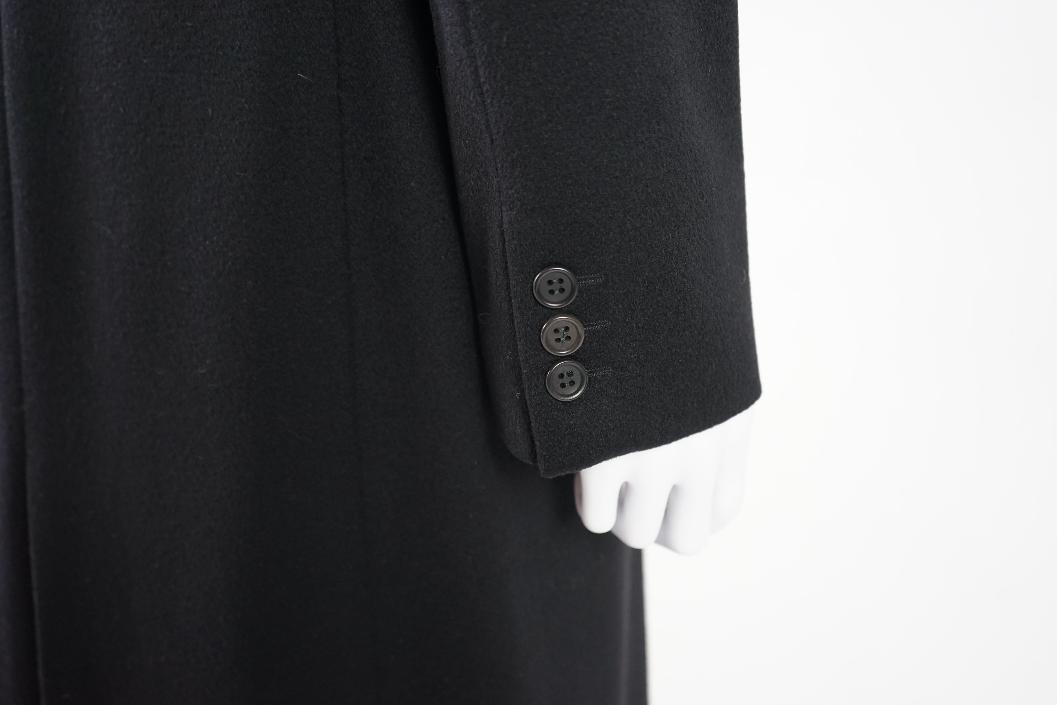 A Georgio Armani Classico lady's black cashmere long coat. Proceeds to Happy Paws Puppy Rescue